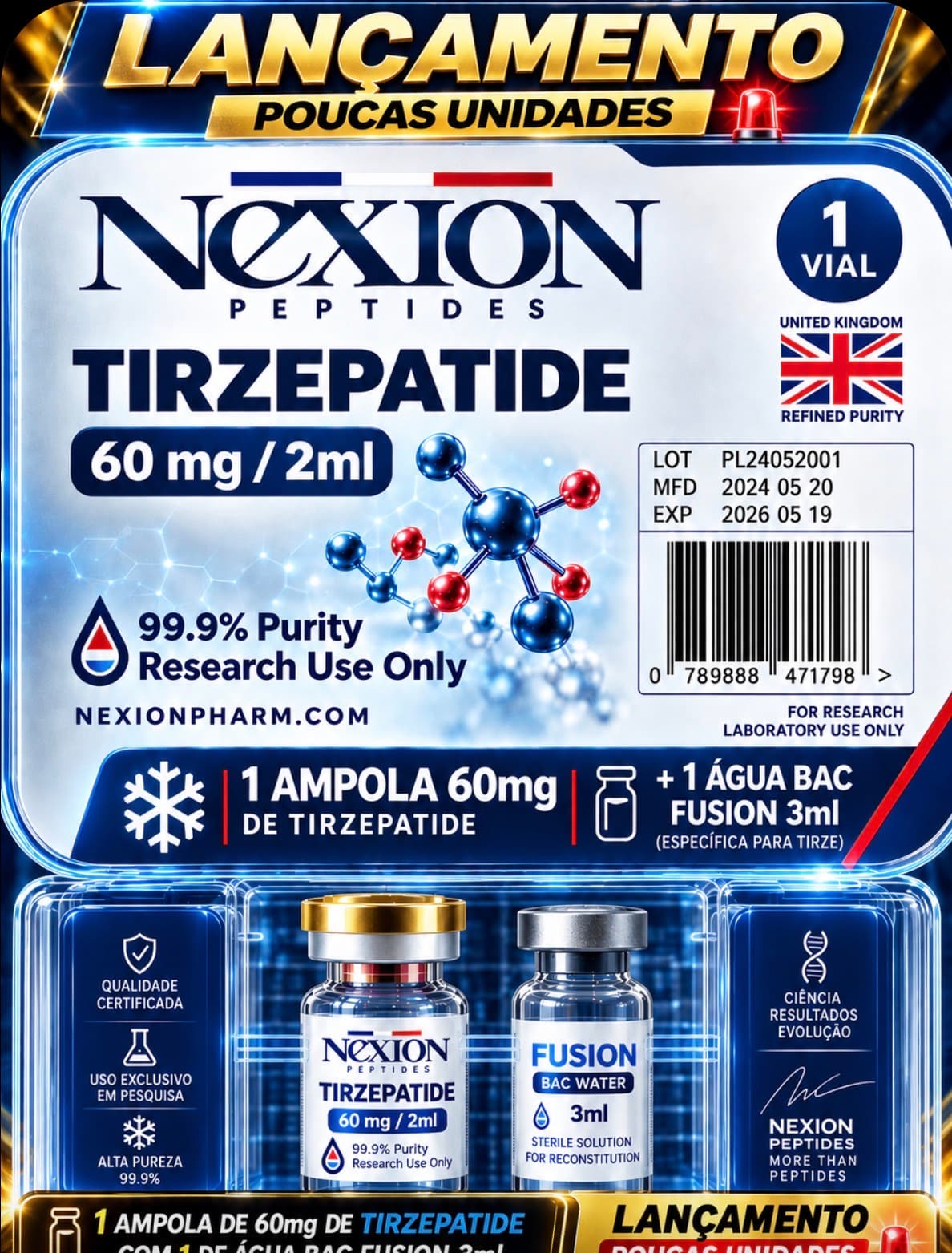 TIRZE nexion 60mg e 1 água fusion3ml