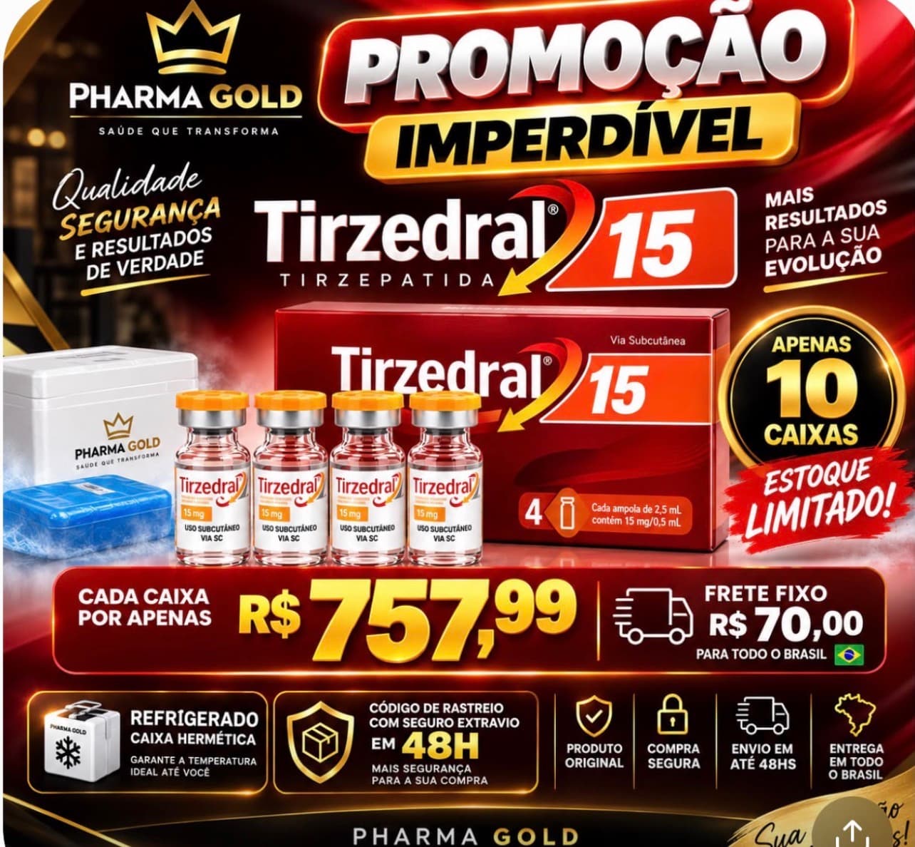 Tirzedral 4 vial de 15mg
